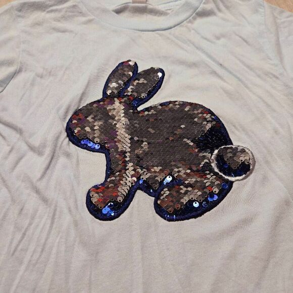 Bella +Canvas flip sequin Easter Bunny shirt 4t - Picture 2 of 4